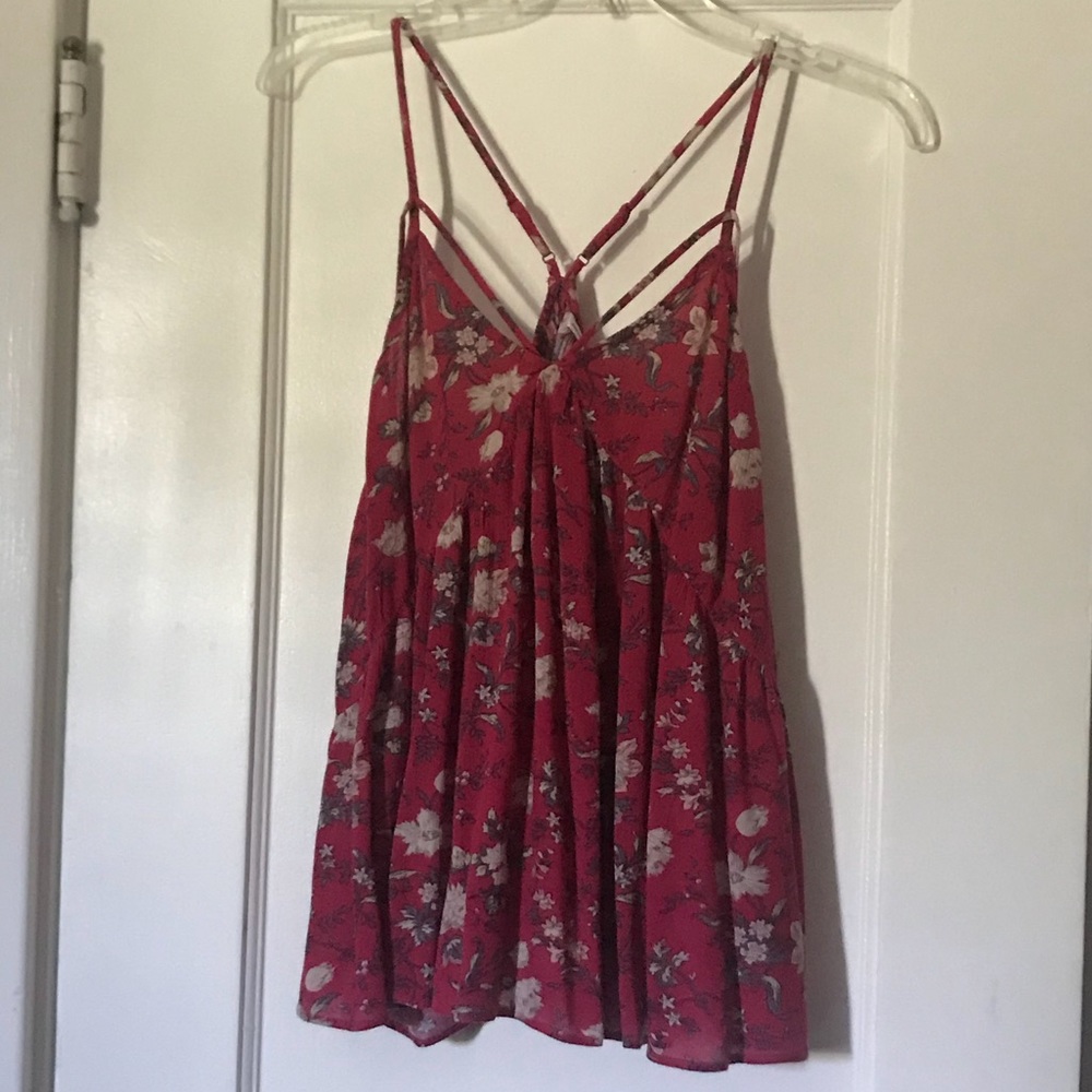 Floral flowy spaghetti strap shirt